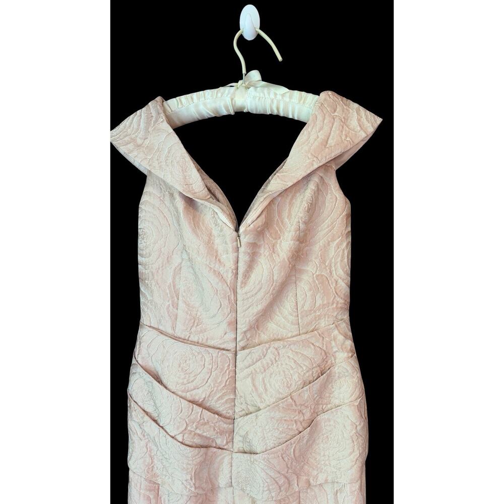 Terani Couture Womens Pink Blush Off Shoulder Jacquard Mermaid Formal Gown Sz. 6 - Picture 6 of 12